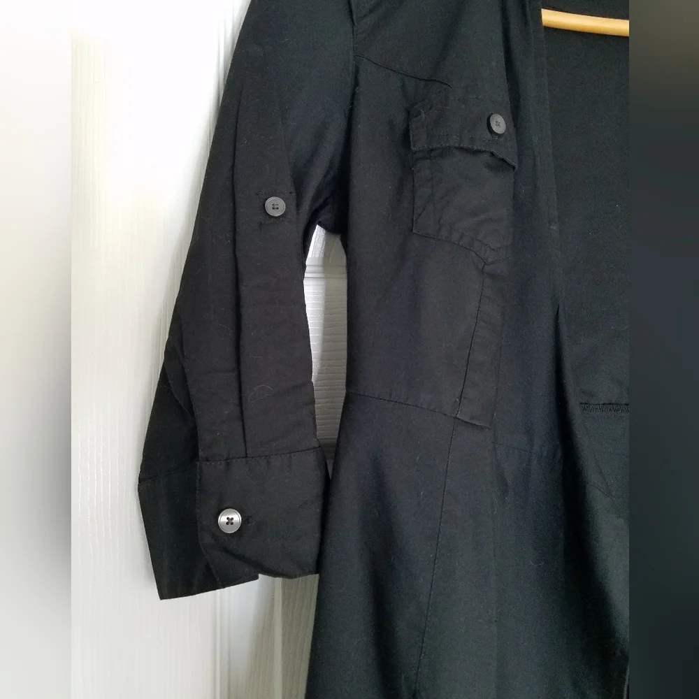 Converse One Star Black Wrap  Dress 3/4 roll sleeve tab Tie Size  XS - Picture 5 of 11